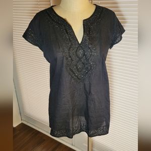 Sz M Calypso St Barth black sheer tunic